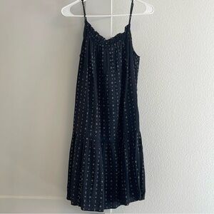 H&M Dark Blue Strap Flounced Dress